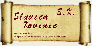 Slavica Kovinić vizit kartica